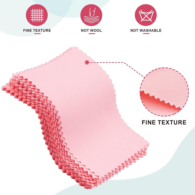 wegoup 28 Pcs Jewelry Polishing Cloth for Sterling Silver Jewelry, Pink Cleaner Cloth for Rings, Includes 40 Pcs Small Jewelry Bags, Gift for Men and Women - Image 5